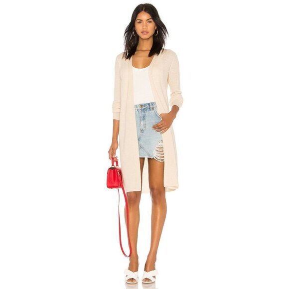 Theory Torina‎ Cashmere Cardigan Cream Beige Size Small Waffle Knit Sweater - Picture 1 of 14